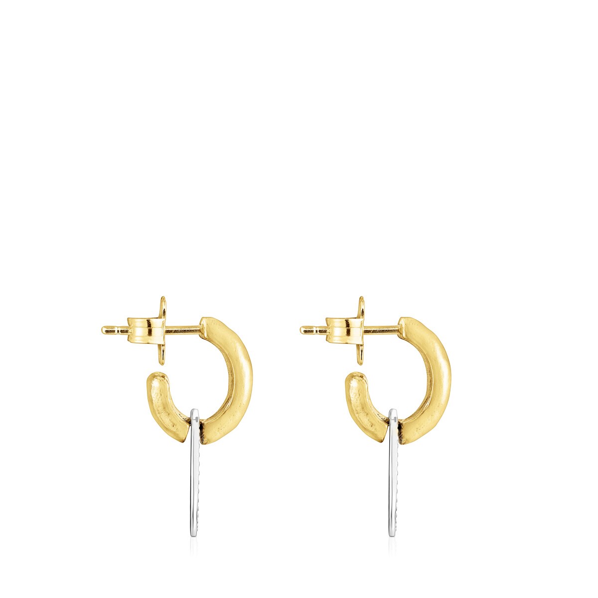 Short two-tone Oursin Earrings