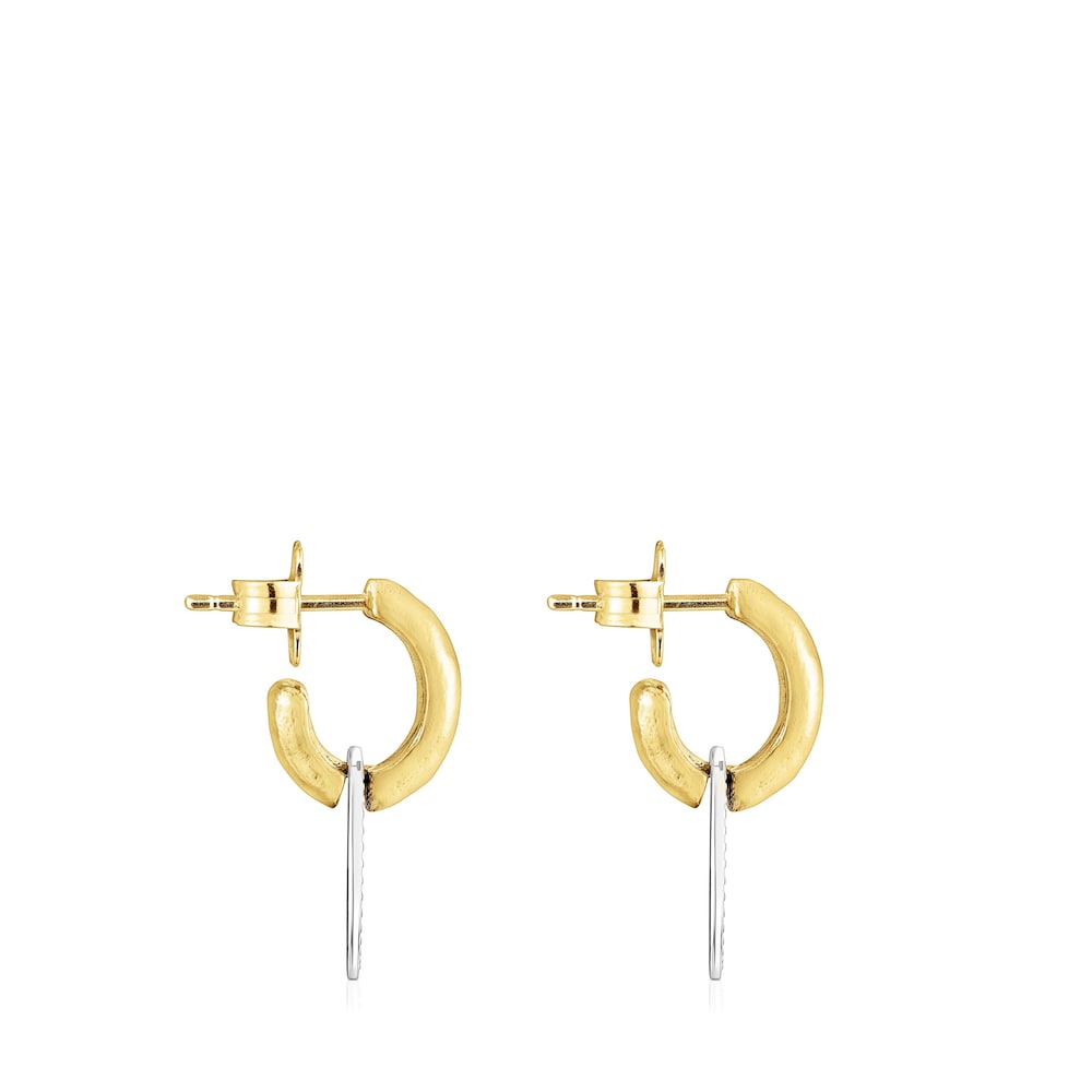 Pendientes cortos bicolor Oursin Pendientes cortos bicolor Oursin