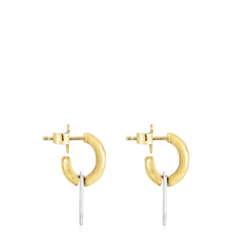 Short two-tone Oursin Earrings