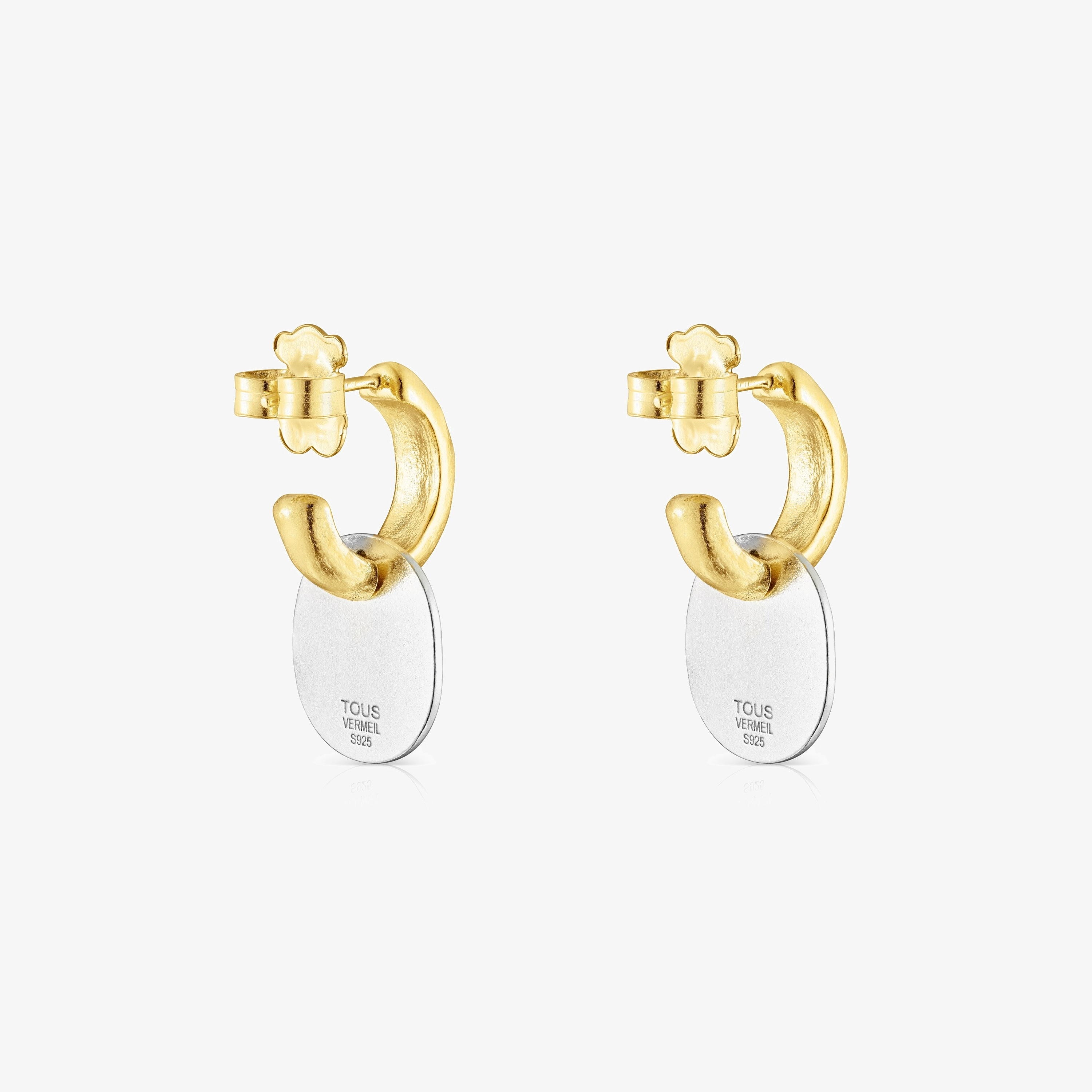 Short two-tone Oursin Earrings