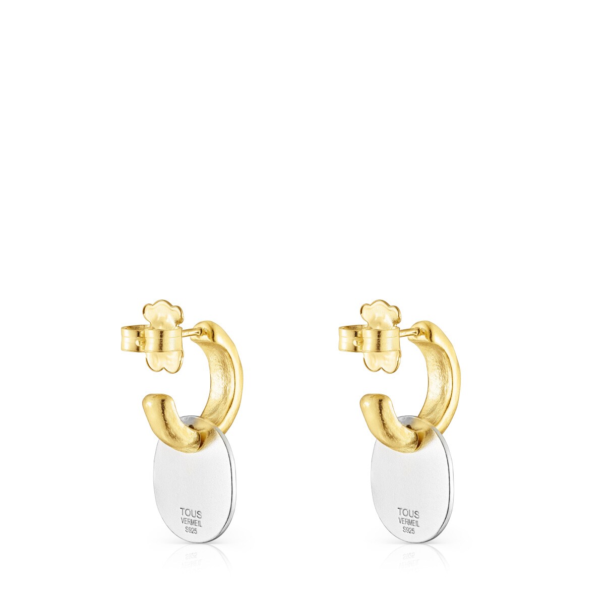 Short two-tone Oursin Earrings