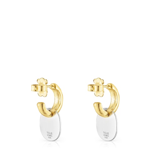 Short two-tone Oursin Earrings