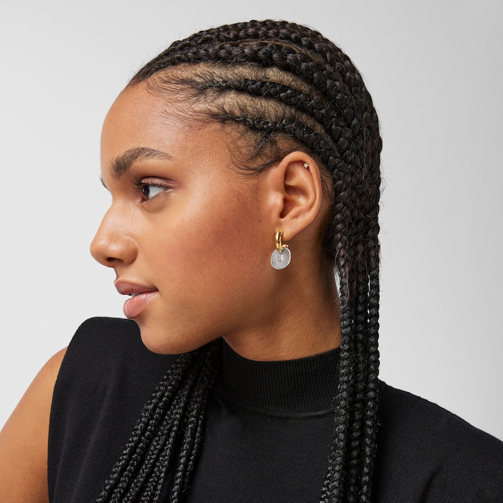 Short two-tone Oursin Earrings