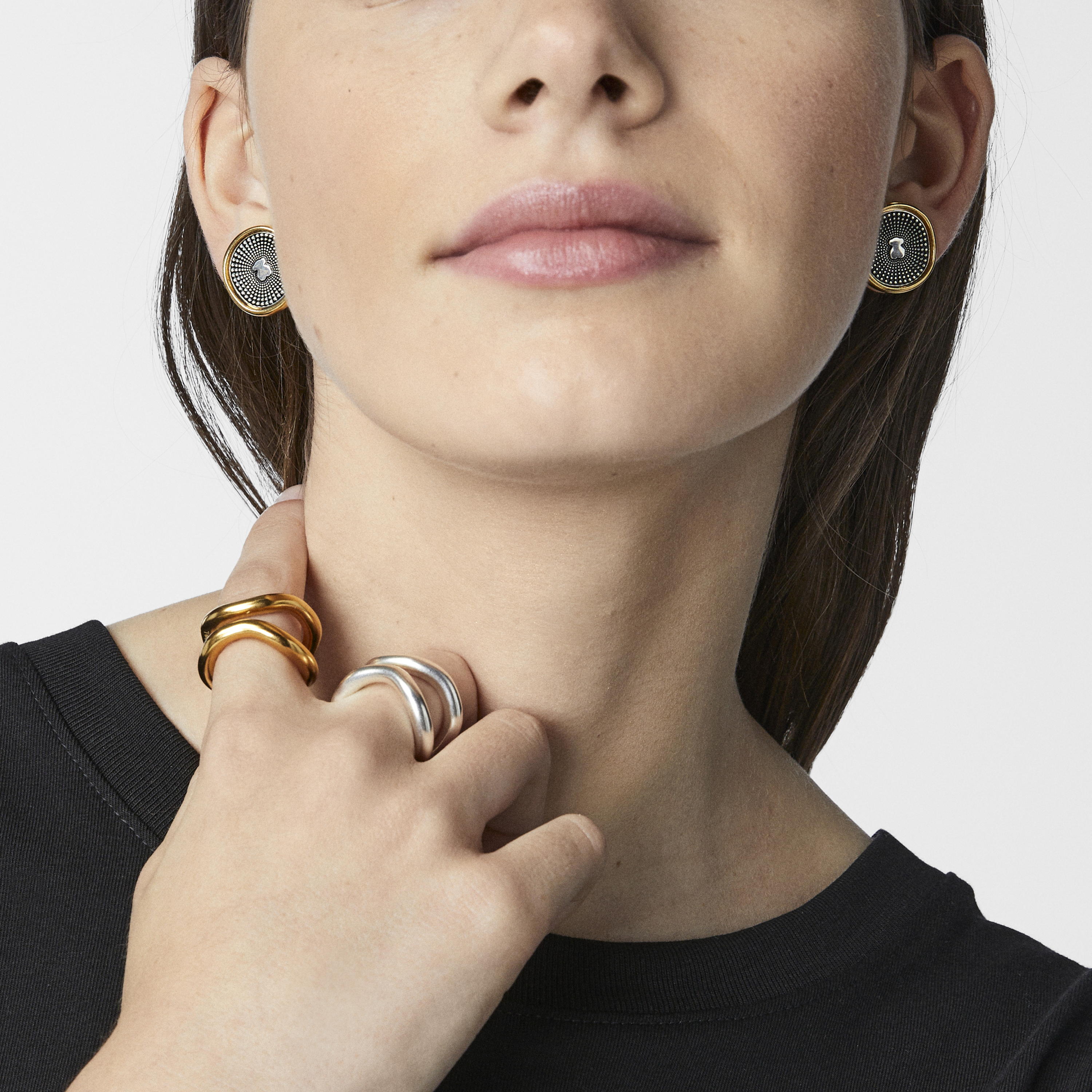 Two-tone Oursin Earrings