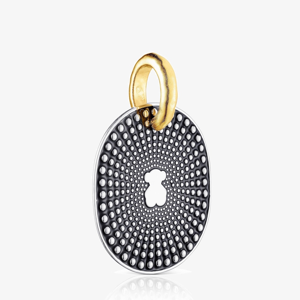 Tous Oursin &ndash; Př&iacute;věsek ze žlut&eacute;ho stř&iacute;bra Vermeil a tmav&eacute;ho stř&iacute;bra s emailem