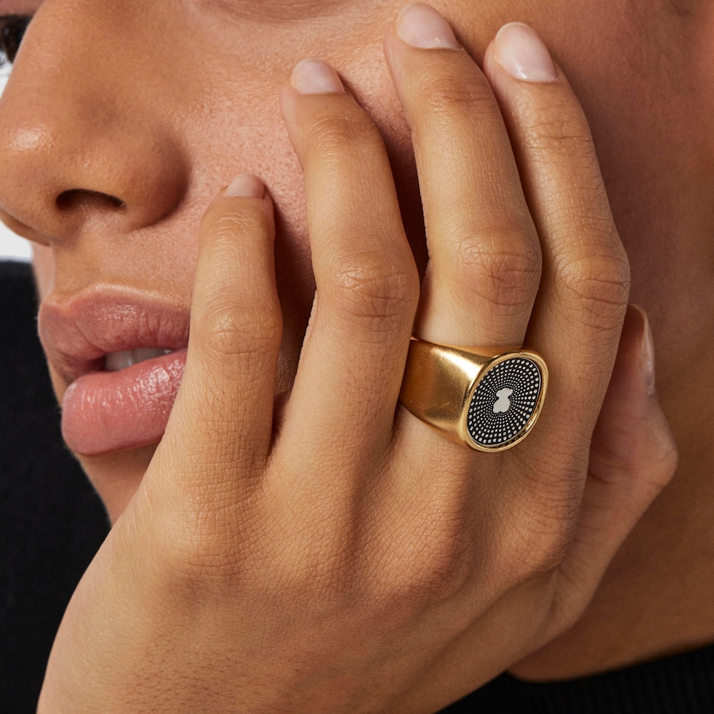 Anillo bicolor Oursin