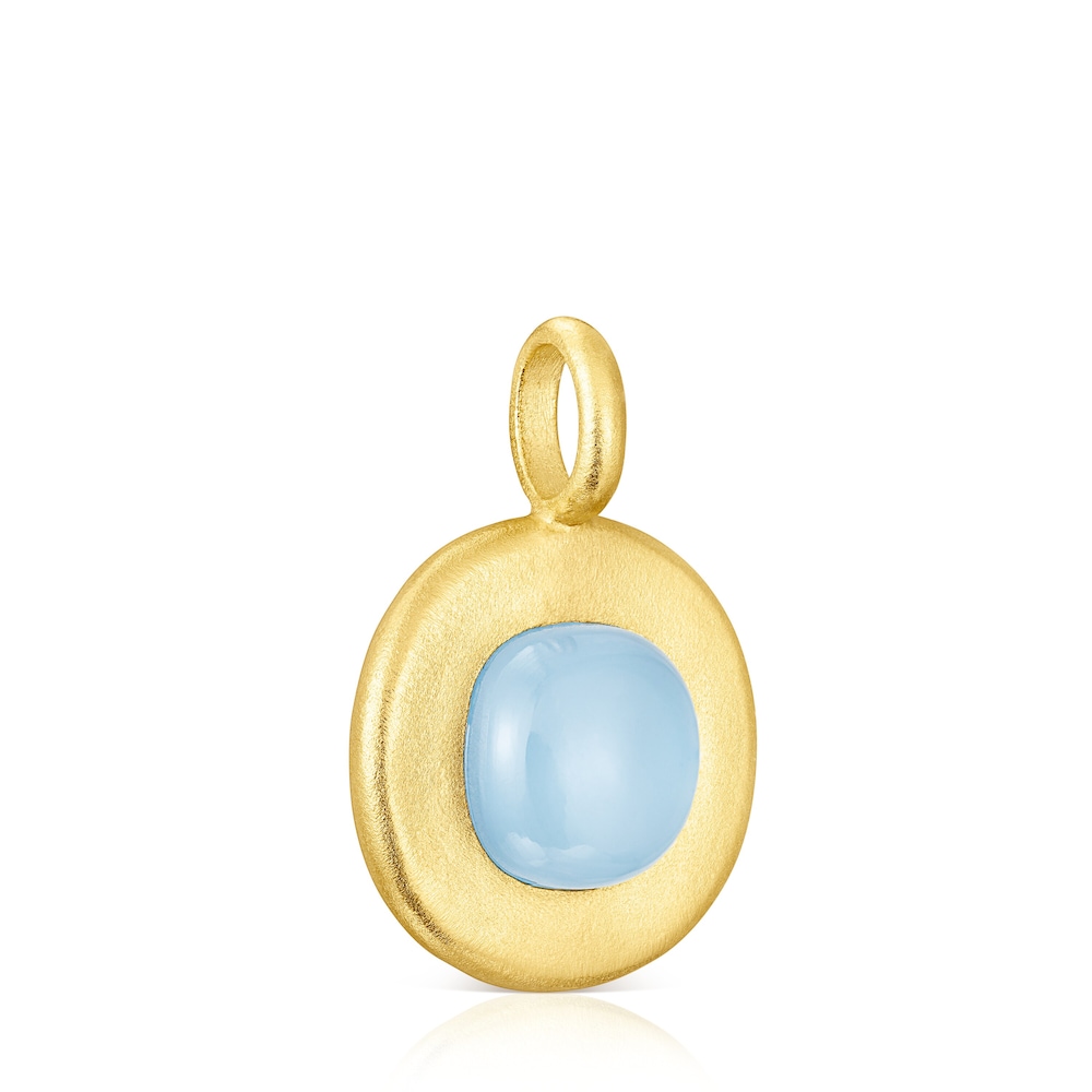 Silver vermeil Nattfall Pendant with chalcedony