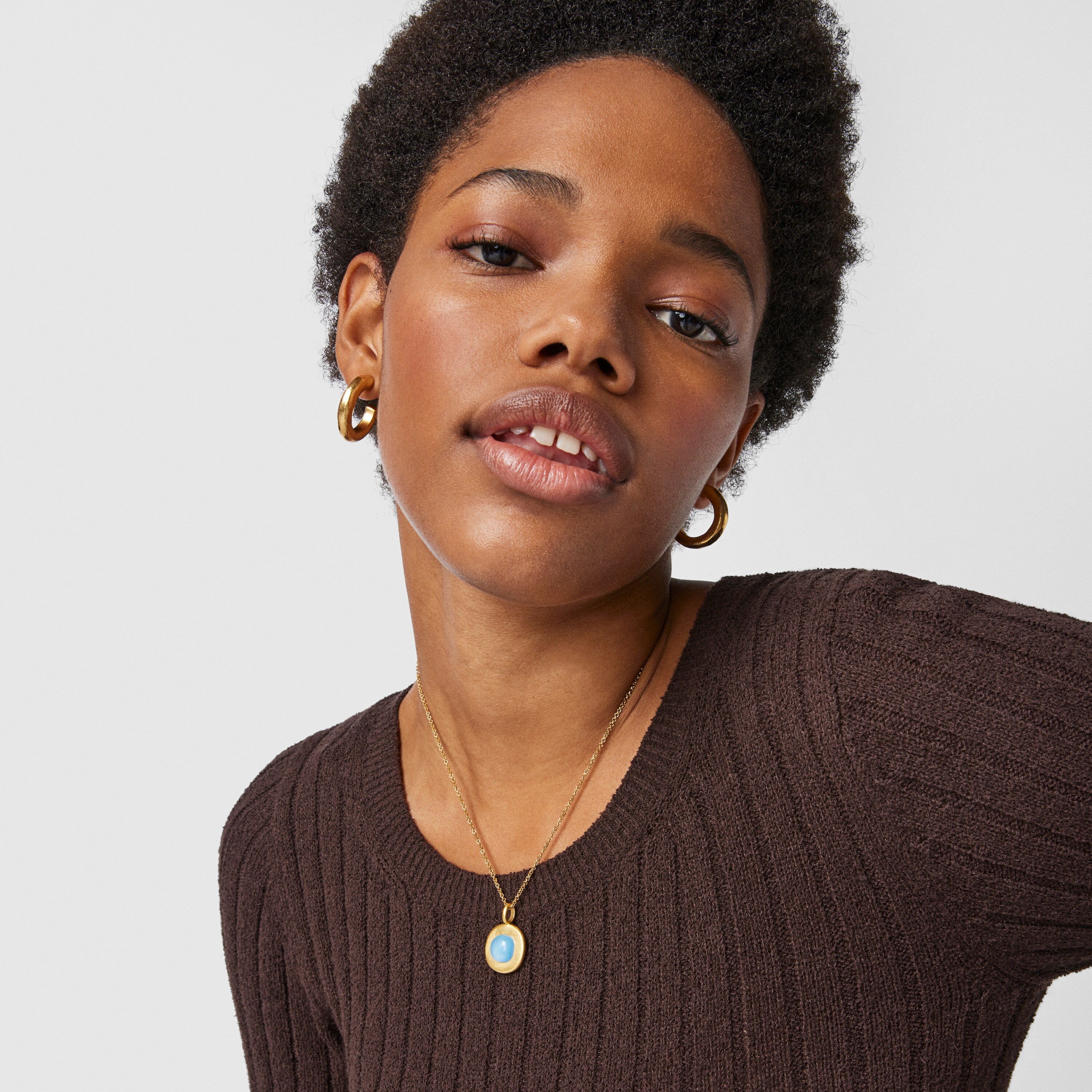 Silver vermeil Nattfall Pendant with chalcedony