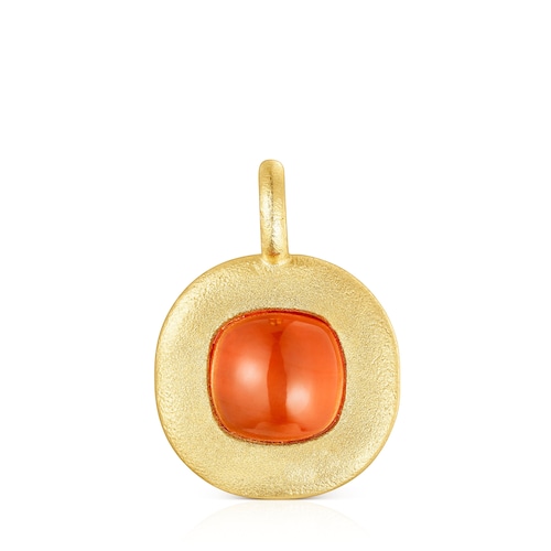 Dije con ba&ntilde;o de oro 18 kt sobre plata y cornalina Nattfall