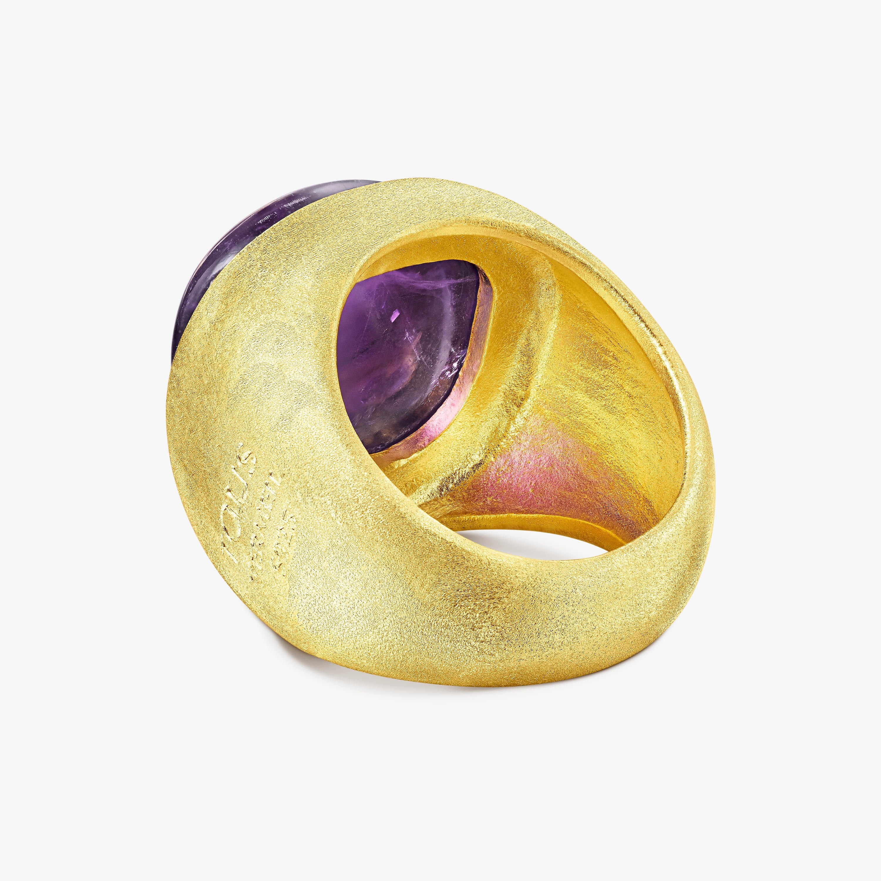 Silver vermeil Nattfall Ring with amethyst