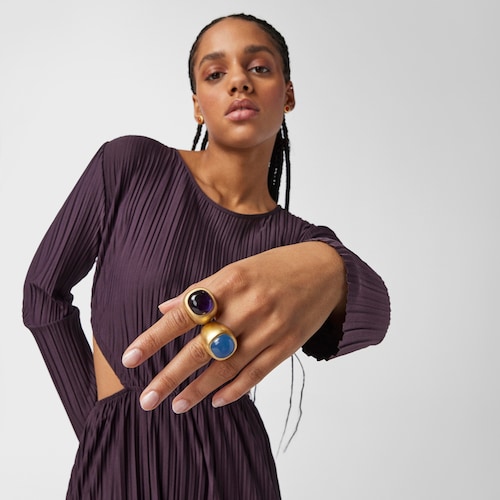 Anillo de plata vermeil y amatista Nattfall