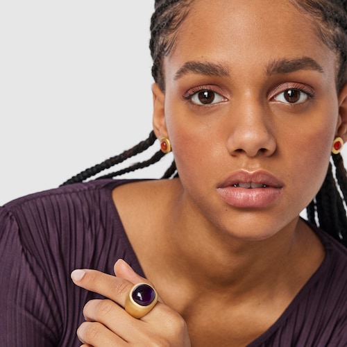 Anillo de plata vermeil y amatista Nattfall