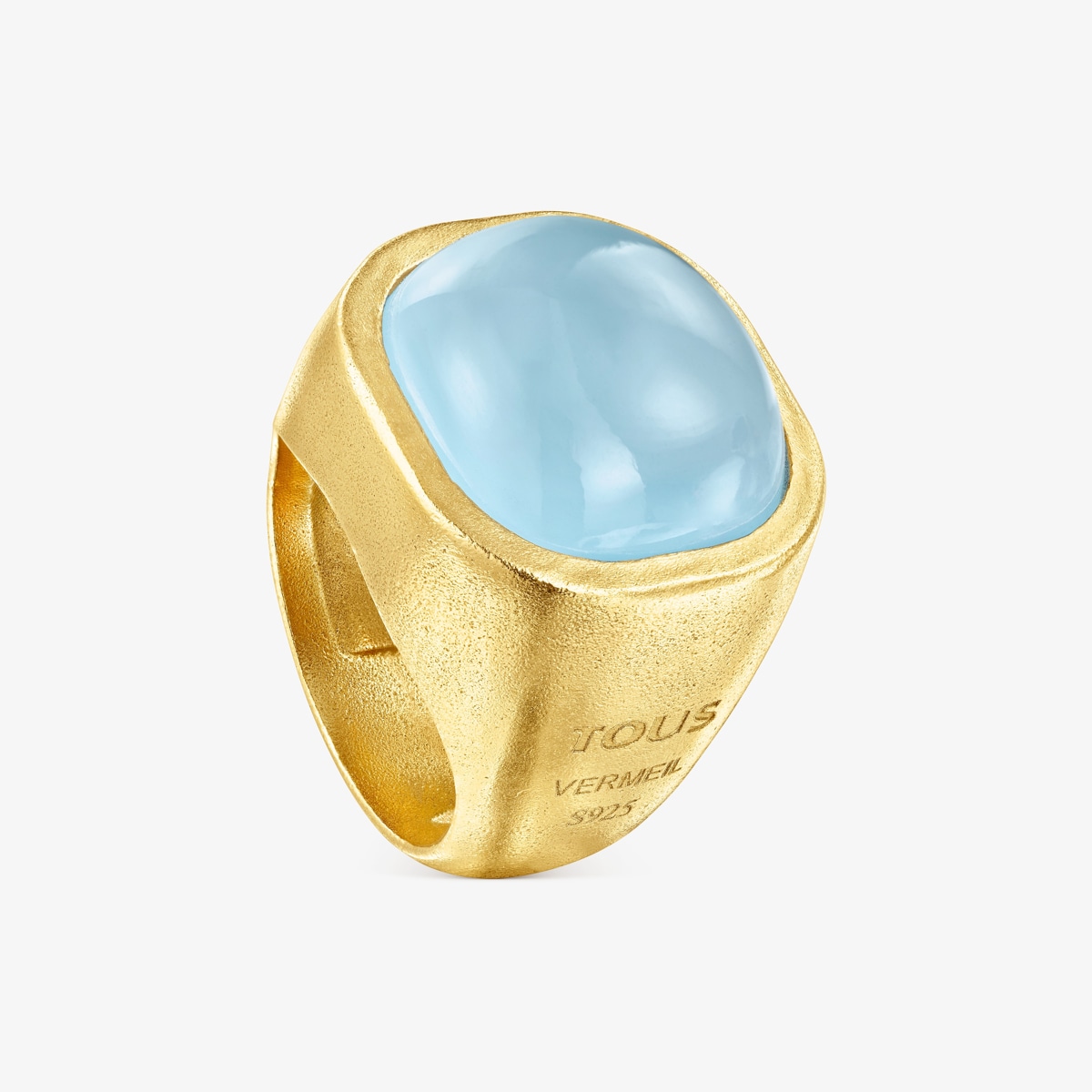 Tous - Anillo De Plata Vermeil Y Calcedonia Nattfall Talla 12