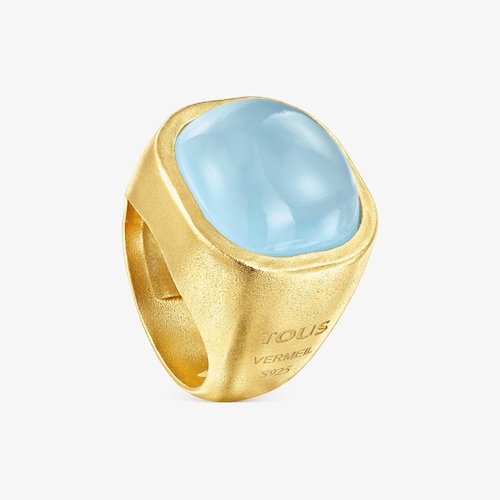 Silver vermeil Nattfall Ring with chalcedony