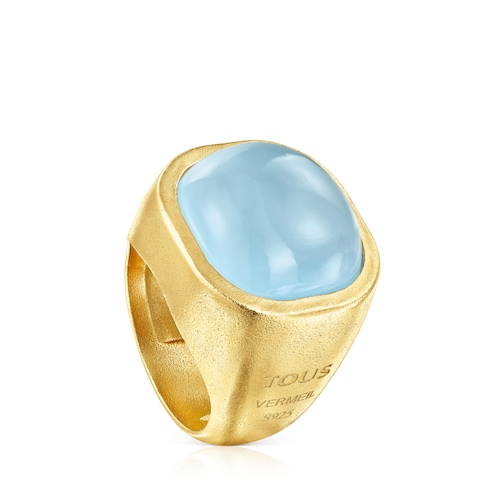 Silver vermeil Nattfall Ring with chalcedony