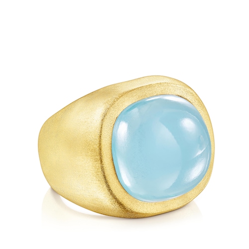 Silver vermeil Nattfall Ring with chalcedony