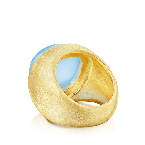 Silver vermeil Nattfall Ring with chalcedony