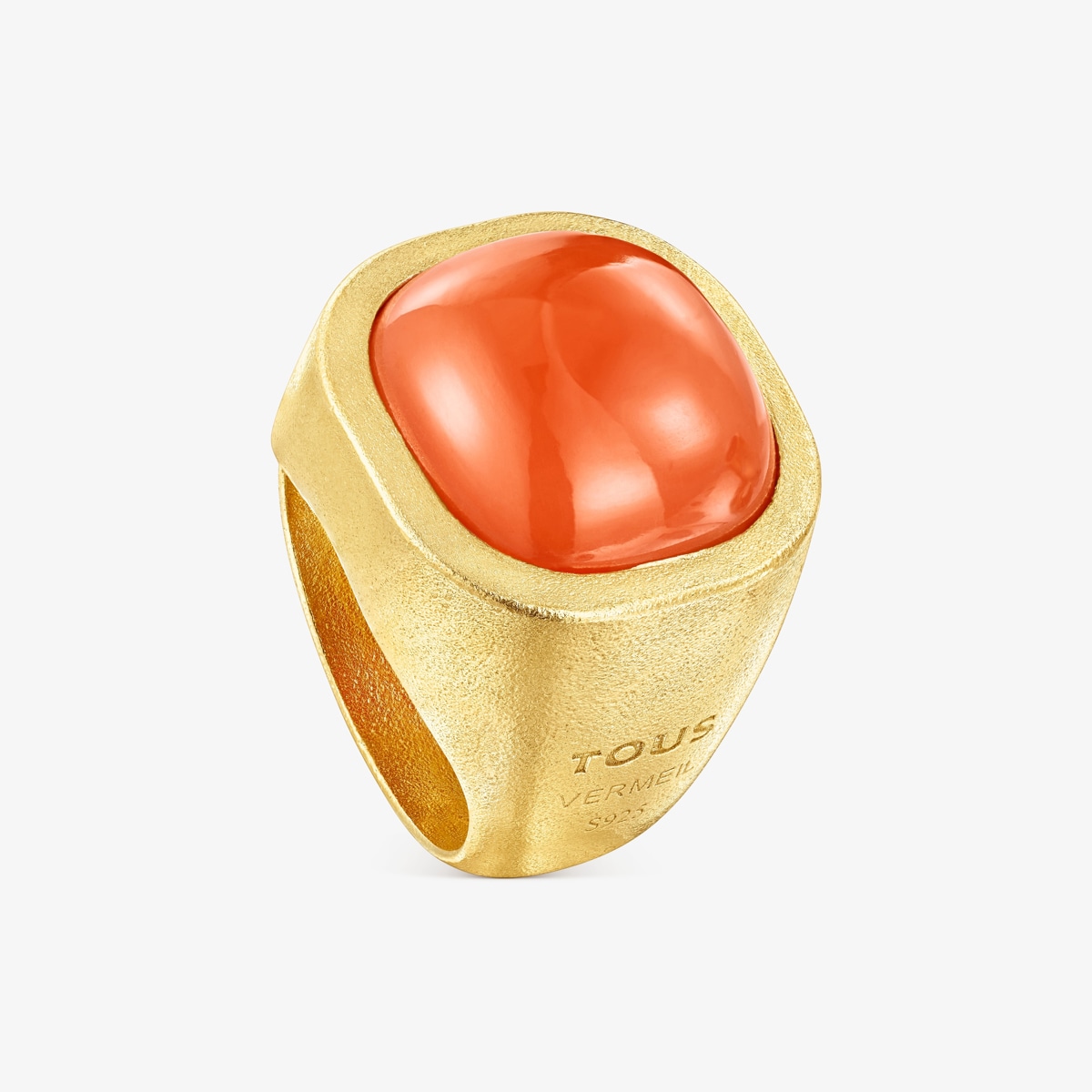 Tous - Anillo De Plata Vermeil Y Cornalina Nattfall Talla 12