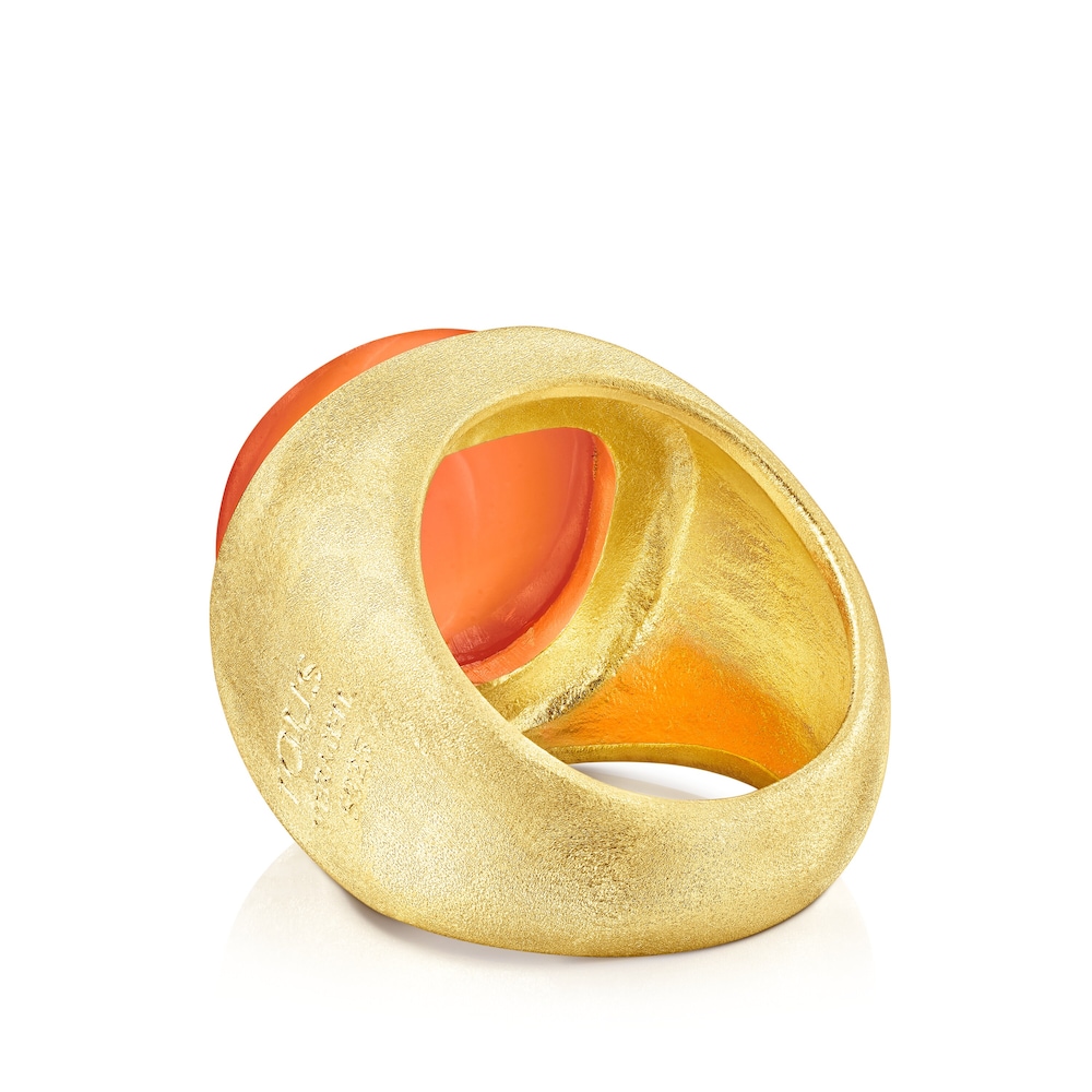 Silver vermeil Nattfall Ring with carnelian