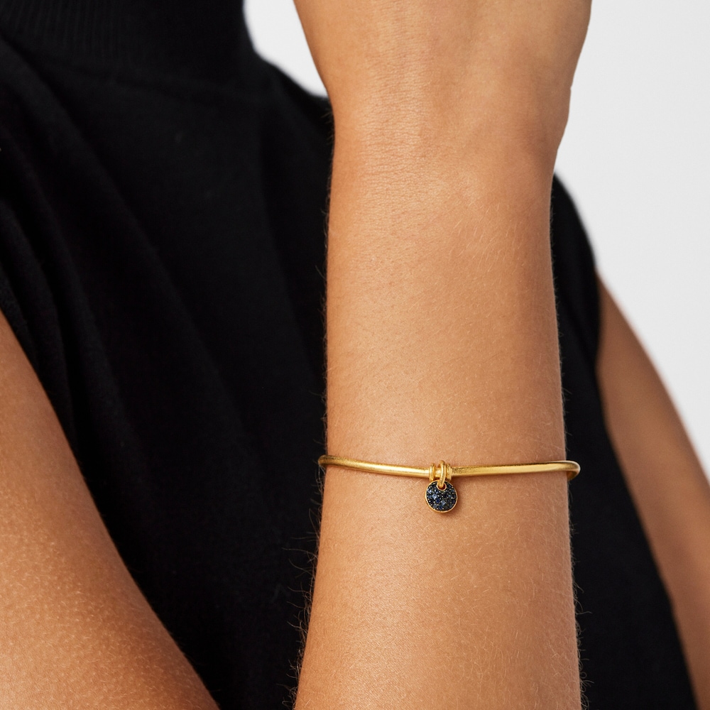 Pulsera luna con ba&ntilde;o de oro 18 kt sobre plata y zafiros Luah