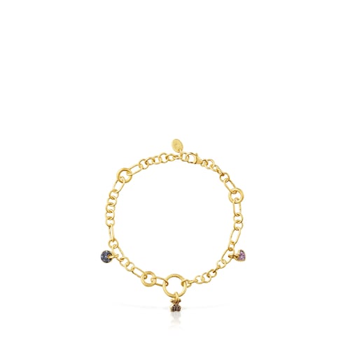 Silver vermeil Luah Bracelet with sapphires and quartz