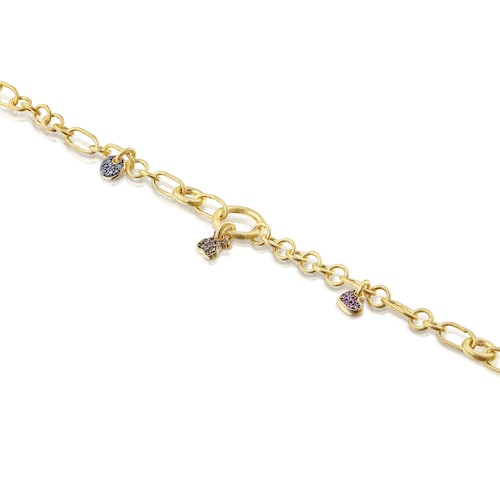 Silver vermeil Luah Bracelet with sapphires and quartz
