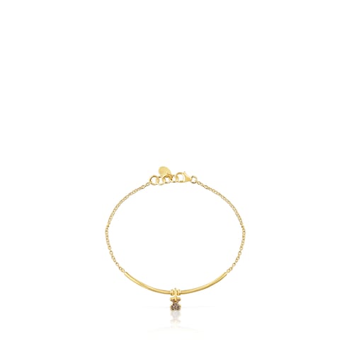 Silver vermeil Luah bear Bracelet with quartz