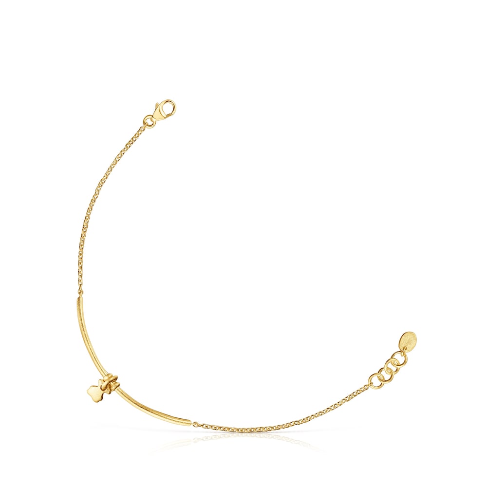 Pulsera oso con baño de oro 18 kt sobre plata y cuarzo Luah image number 3