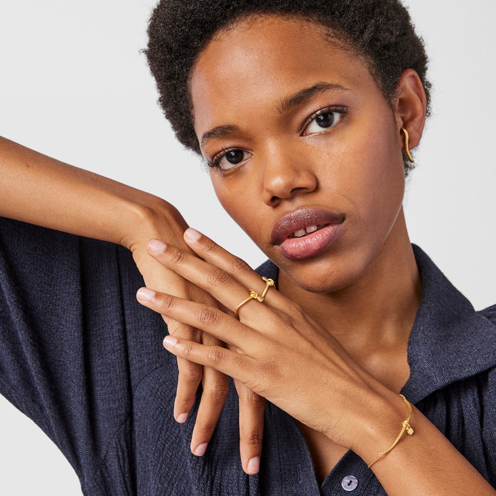 Silver vermeil Luah bear Bracelet with quartz