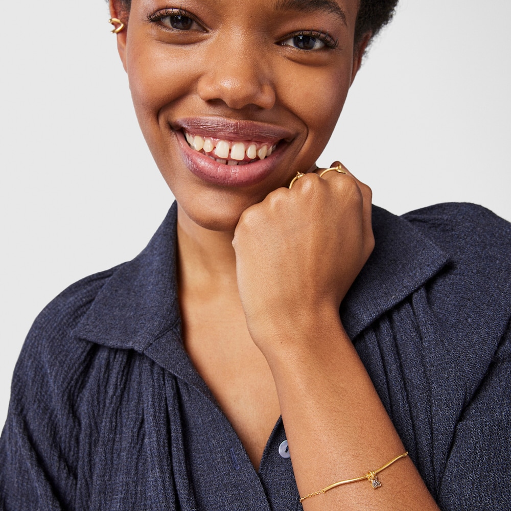 Silver vermeil Luah bear Bracelet with quartz