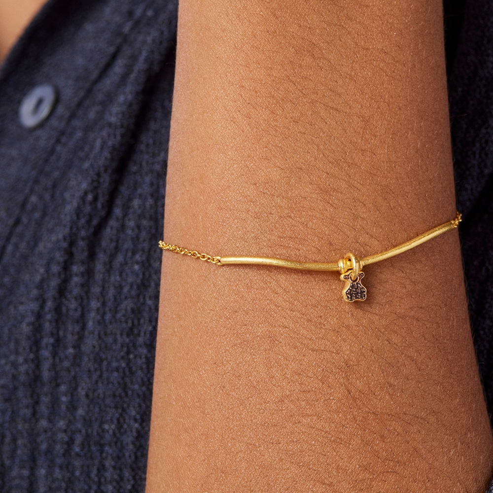 Silver vermeil Luah bear Bracelet with quartz