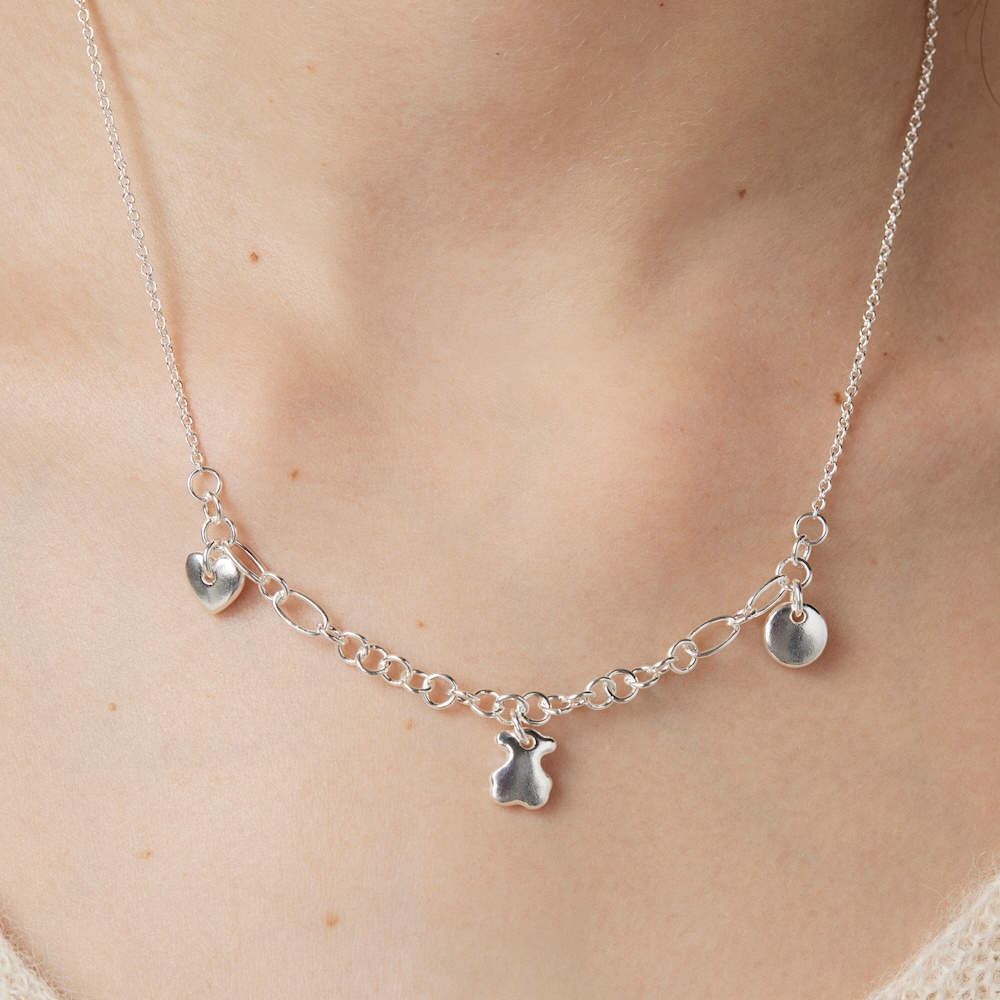 Silver Luah motif Necklace image number 6