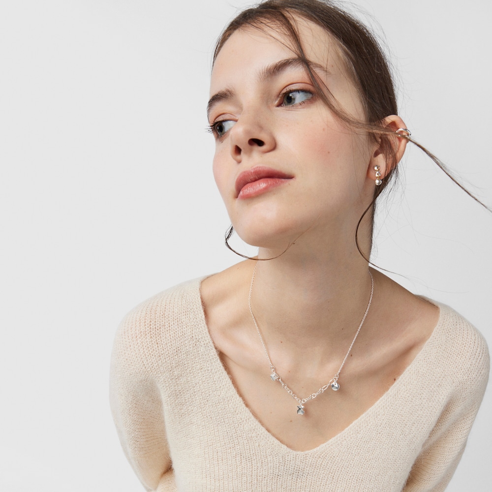 Silver Luah motif Necklace image number 7