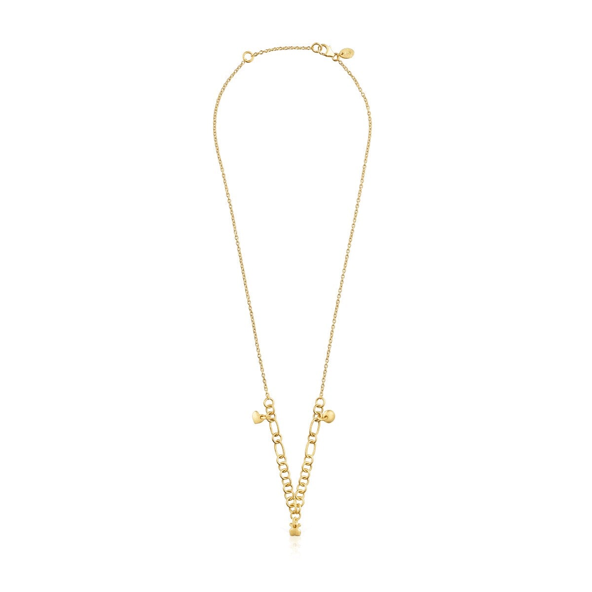Collar con baño de oro 18 kt sobre plata, zafiros y cuarzo Luah