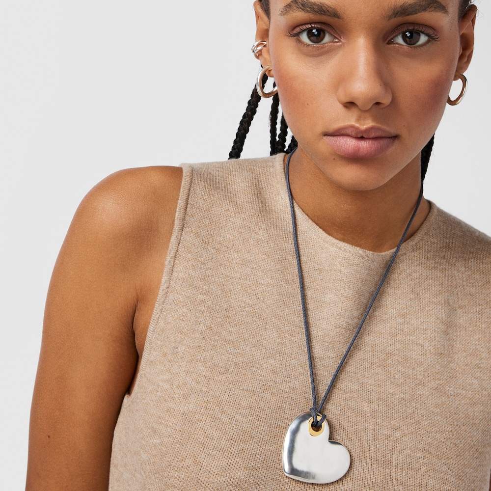 Silver Luah heart Necklace