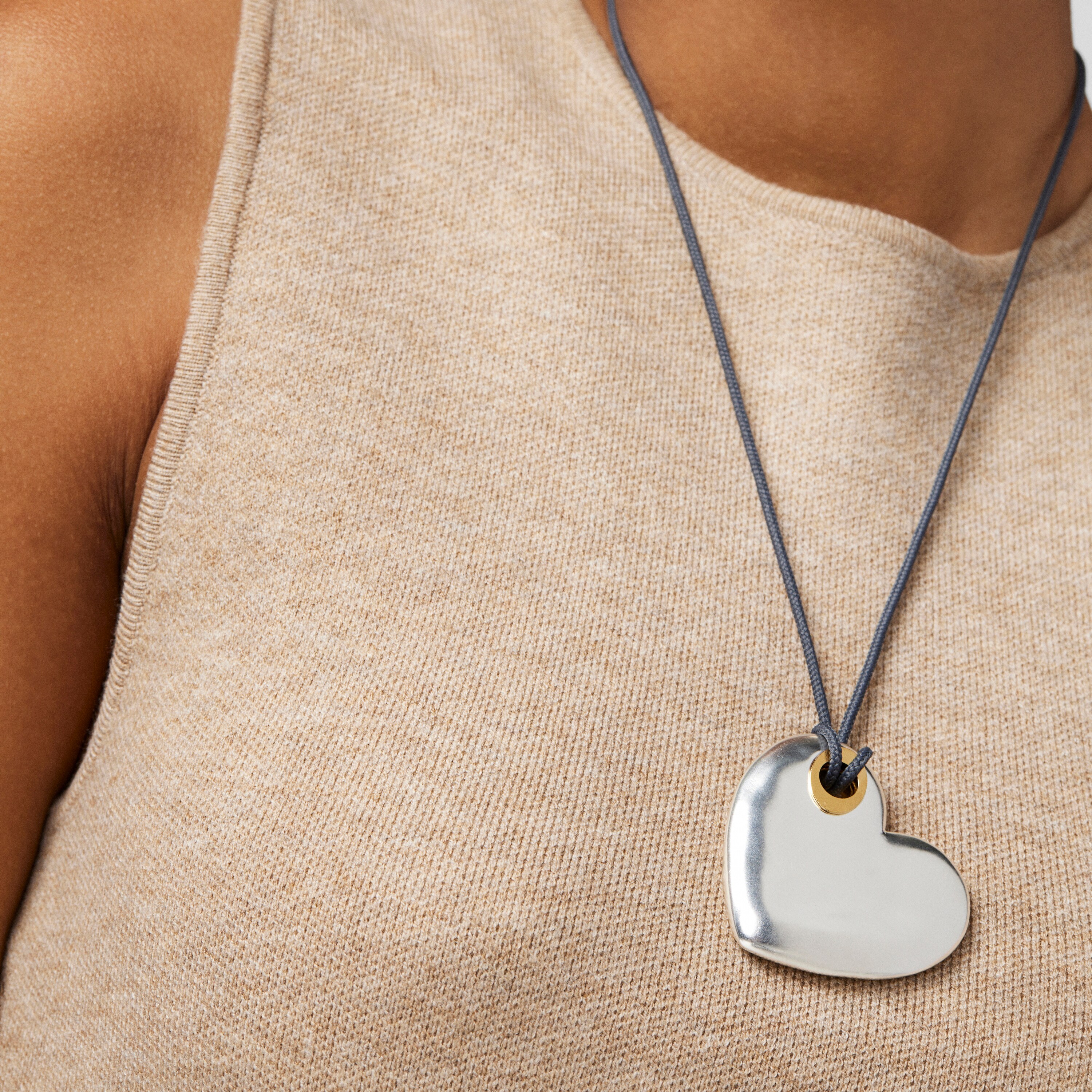 Silver Luah heart Necklace