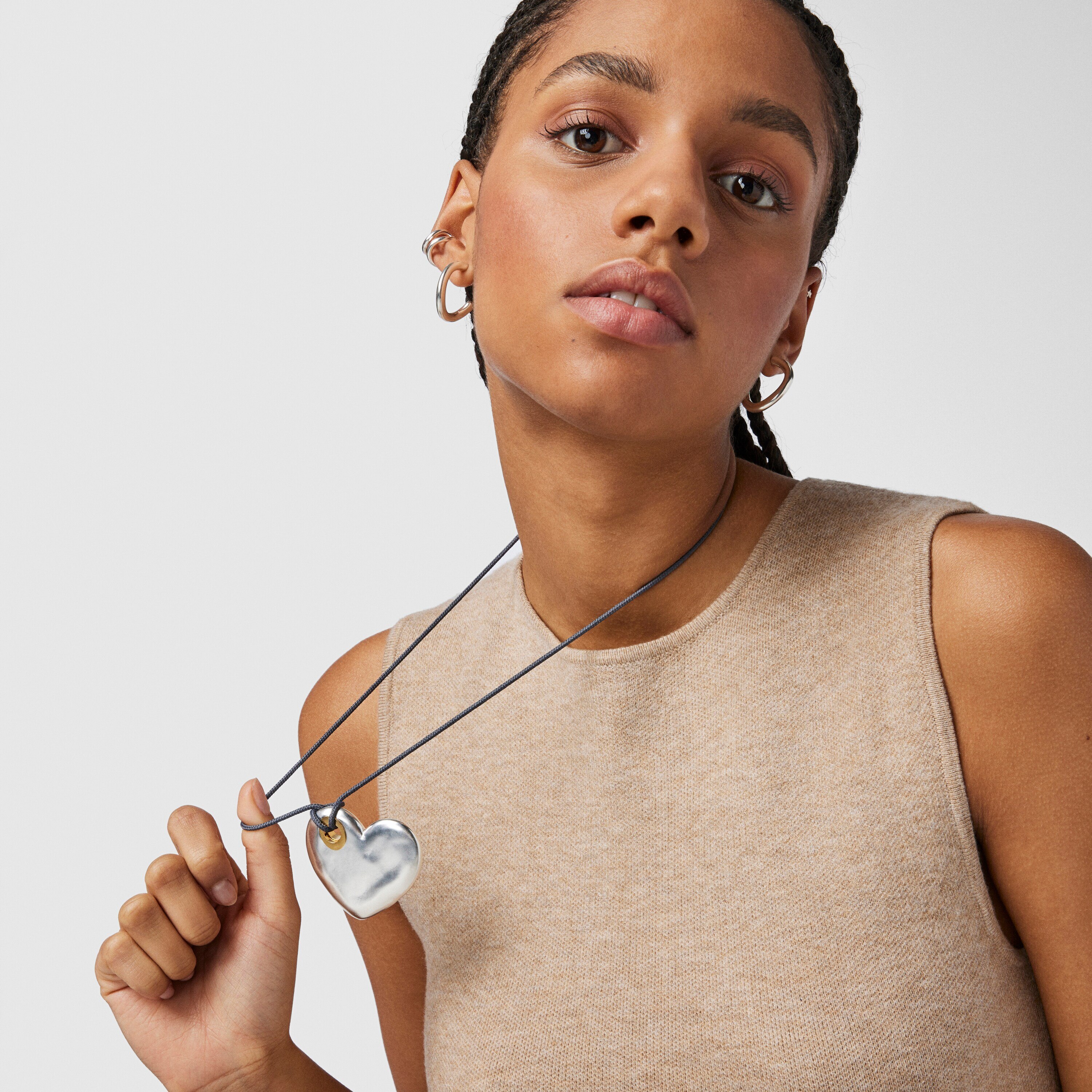 Silver Luah heart Necklace