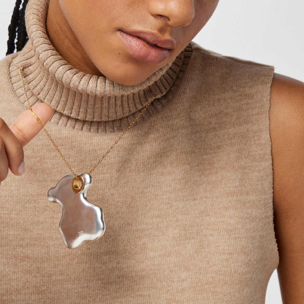 Silver Luah bear Necklace