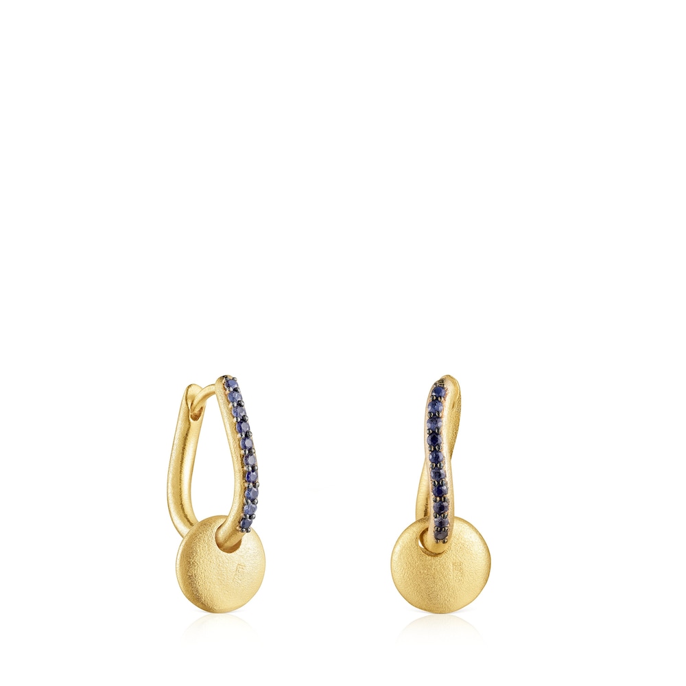 Silver vermeil Luah luna Earrings with sapphires