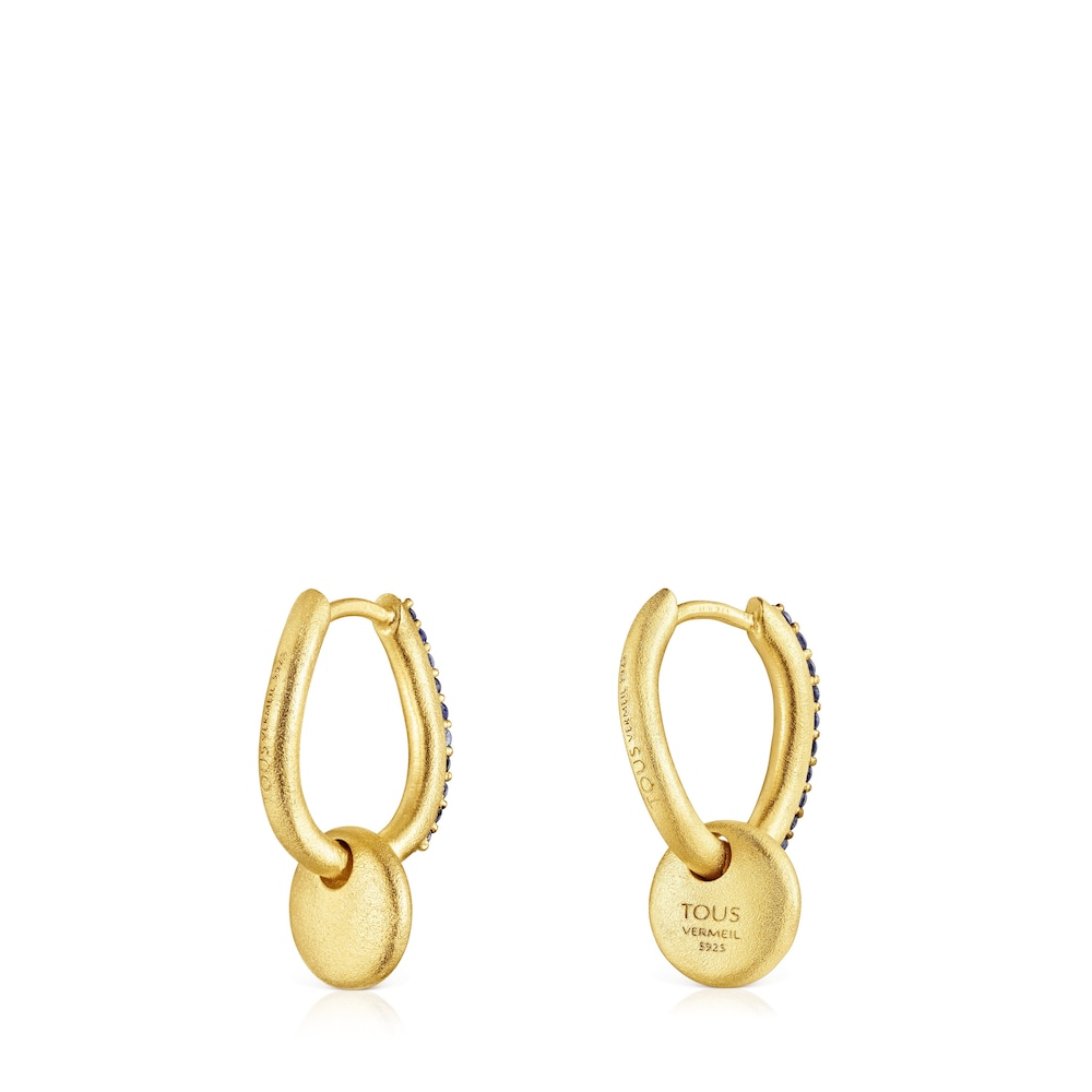 Silver vermeil Luah luna Earrings with sapphires