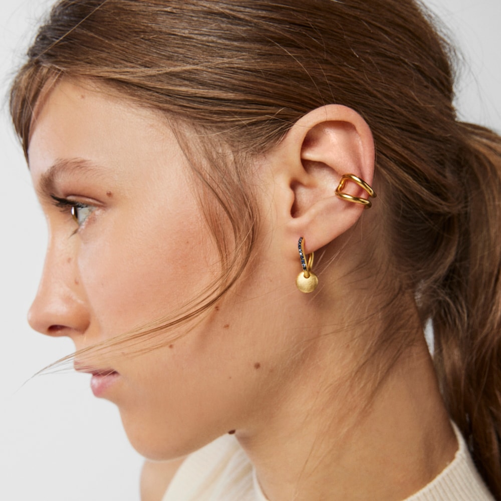 Silver vermeil Luah luna Earrings with sapphires