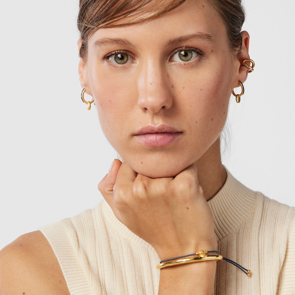 Silver vermeil Luah luna Earrings with sapphires