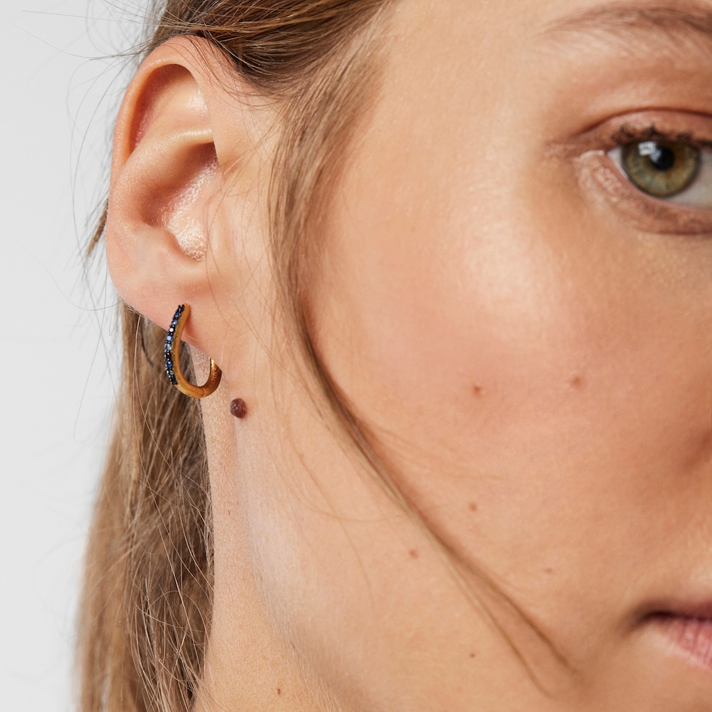 Silver vermeil Luah luna Earrings with sapphires