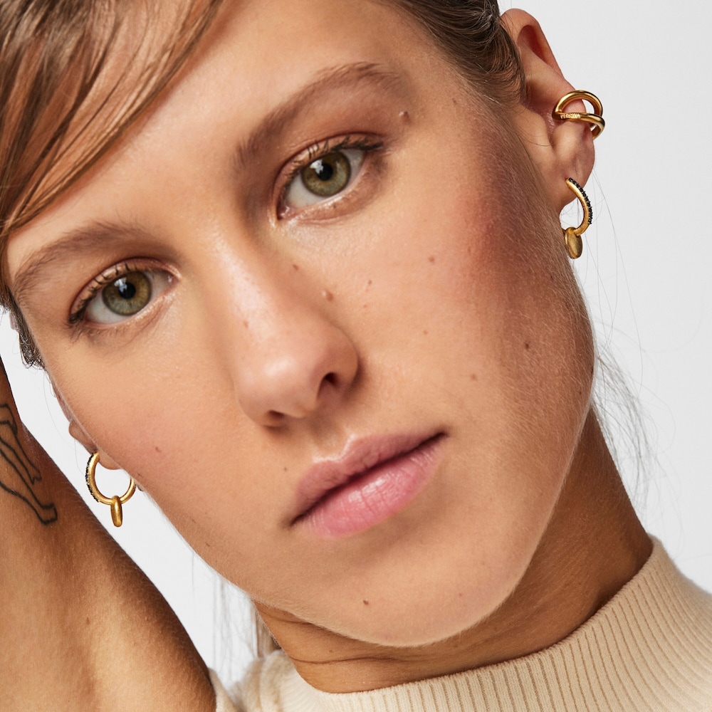 Silver vermeil Luah luna Earrings with sapphires