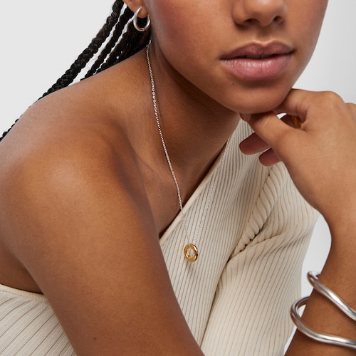 Short two-tone Luah donut Earrings