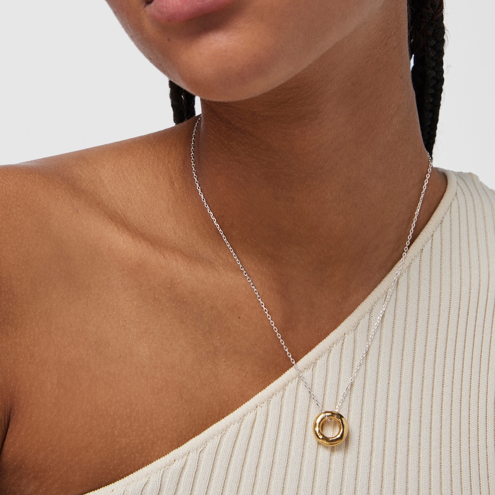 Pendientes cortos donut bicolor Luah