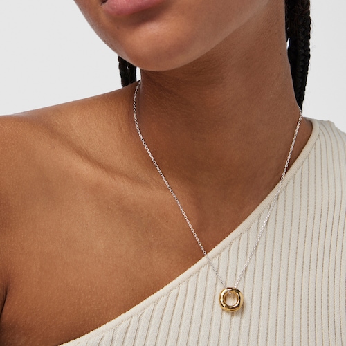 Short two-tone Luah donut Earrings