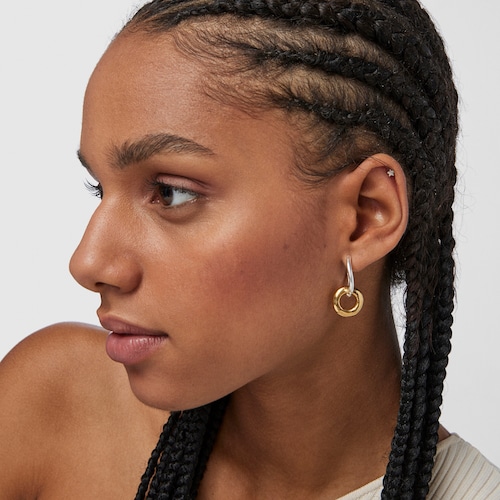 Short two-tone Luah donut Earrings