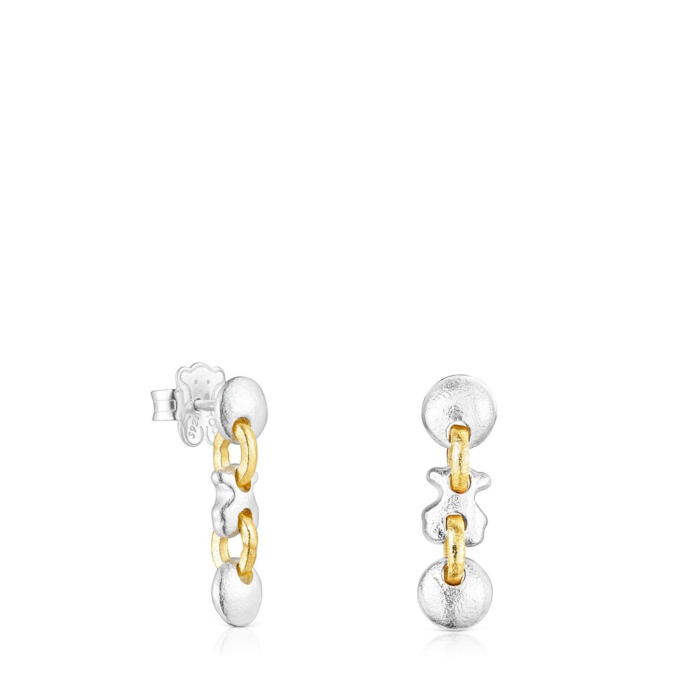 Two-tone Luah bear-moon Earrings image number 0