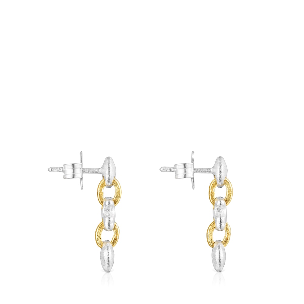 Two-tone Luah bear-moon Earrings image number 1